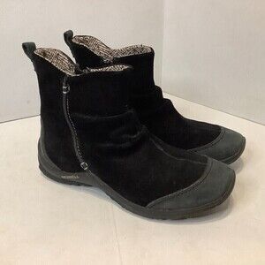 Women's Merrell Friesa Zip Up Ankle Boots US Size 7 J56316 Black